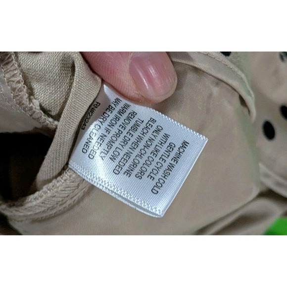 New York and Co. Tan Black Polka Dot Pants Slim Women's Size 4 - Picture 11 of 11